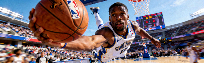 篮球运动员在NBA赛场上篮的精彩瞬间
